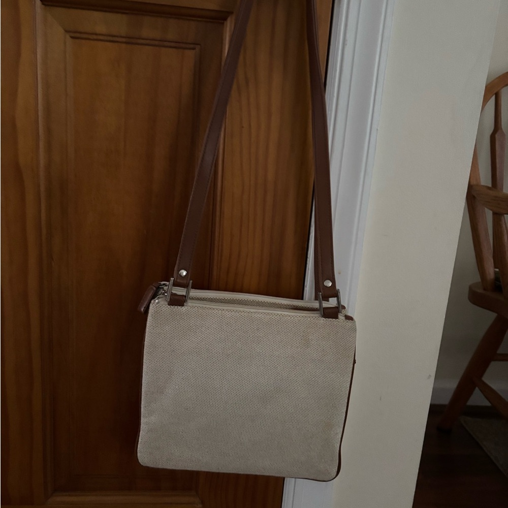 Mondani Cream and Brown Shoulder Bag